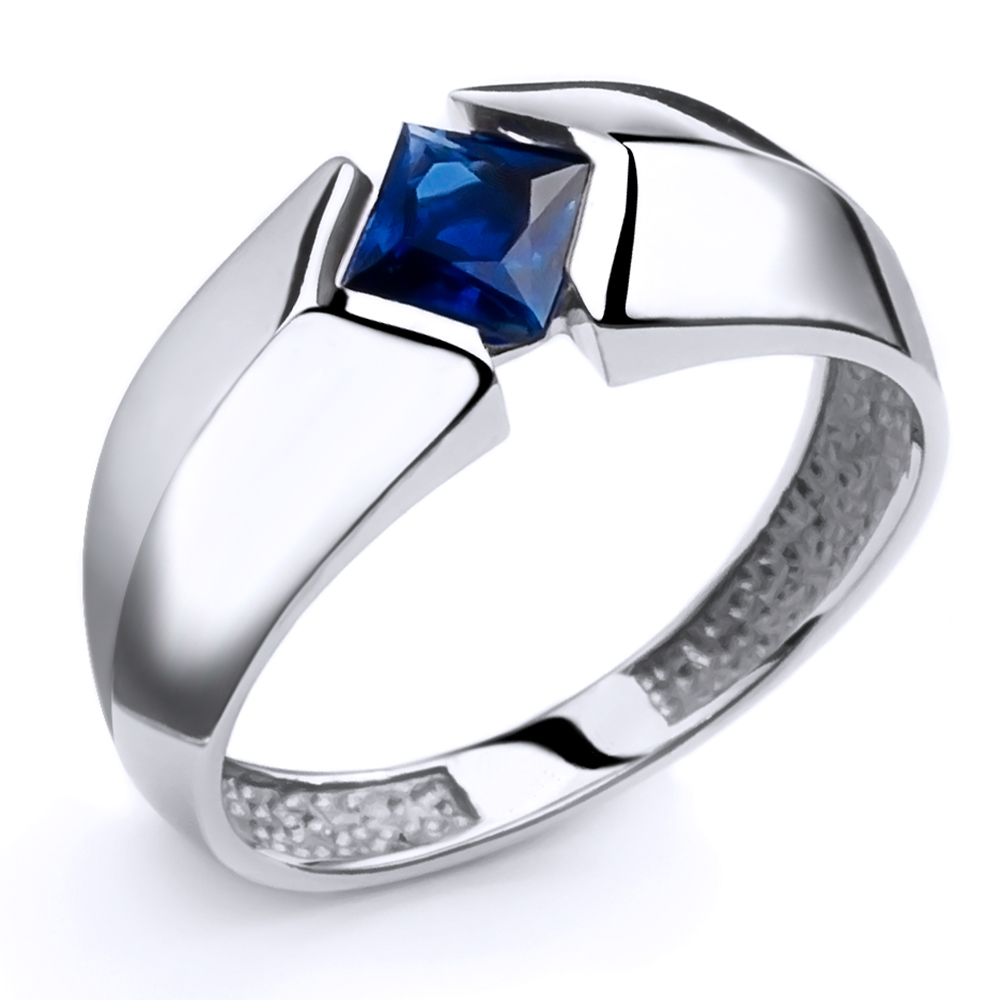 Wedding Rings : Sapphire Modern Solitaire Engagement Ring