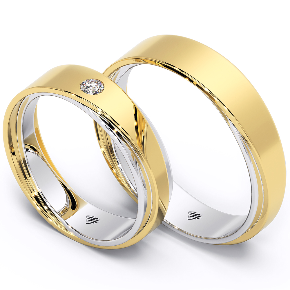 2 colour gold clearance wedding rings